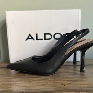 ALDO Black Pointed Slingback Heels